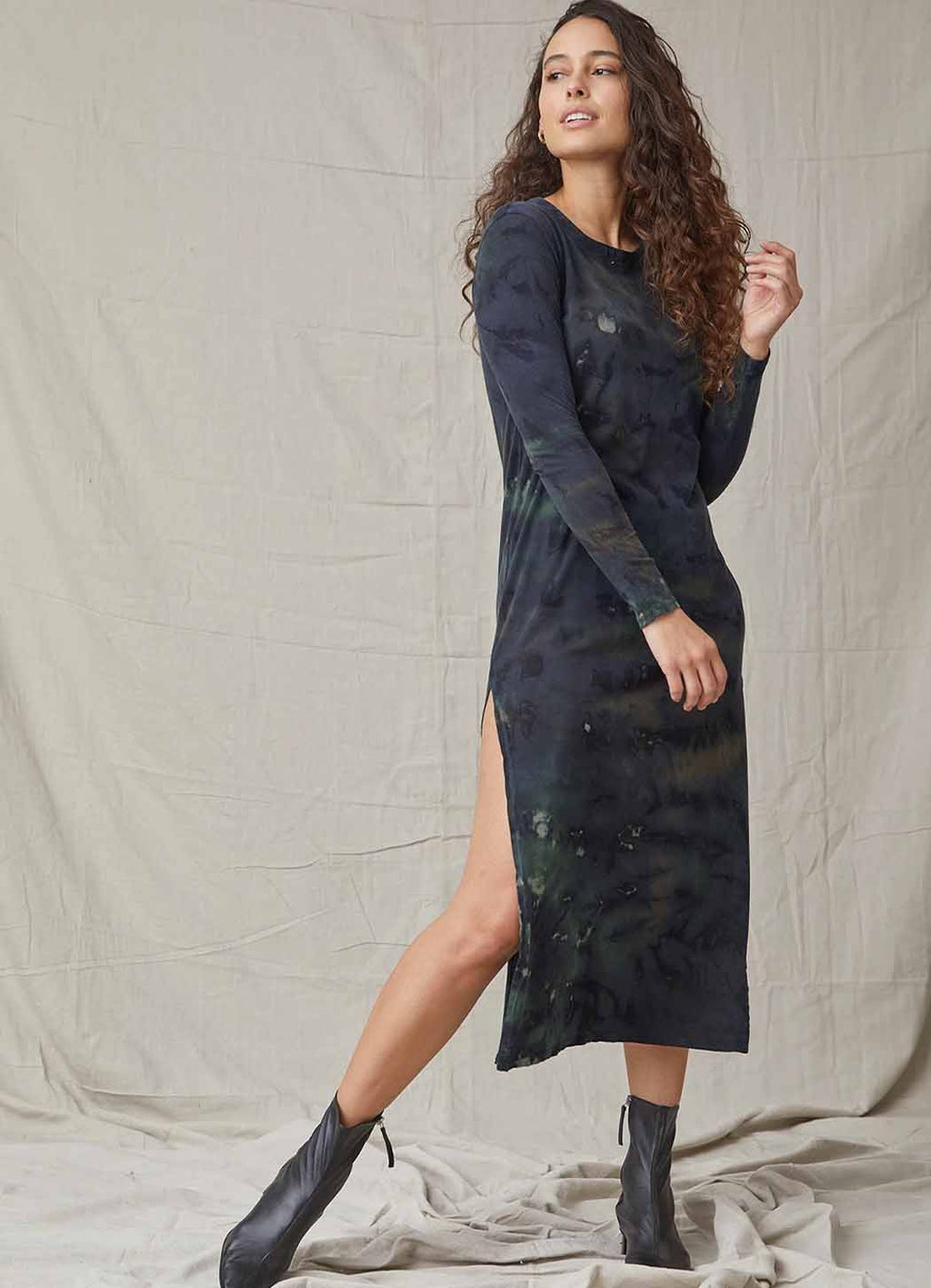 Bella Dahl Long Sleeve Midi T-Shirt Dress