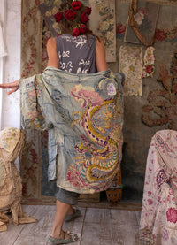 Magnolia Pearl Patchwork Dragon Daigo Kimono