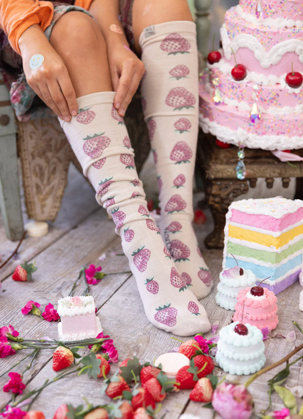 Magnolia Pearl Strawberry OTK Socks