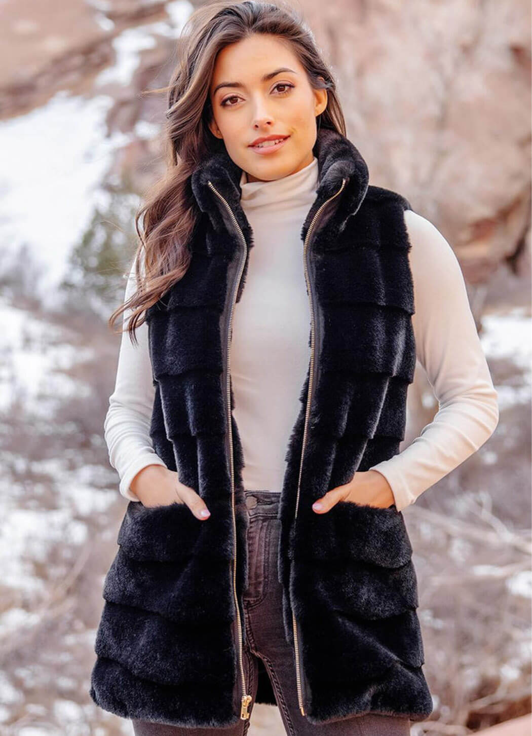 Fabulous Furs Faux Fur Weekender Vest