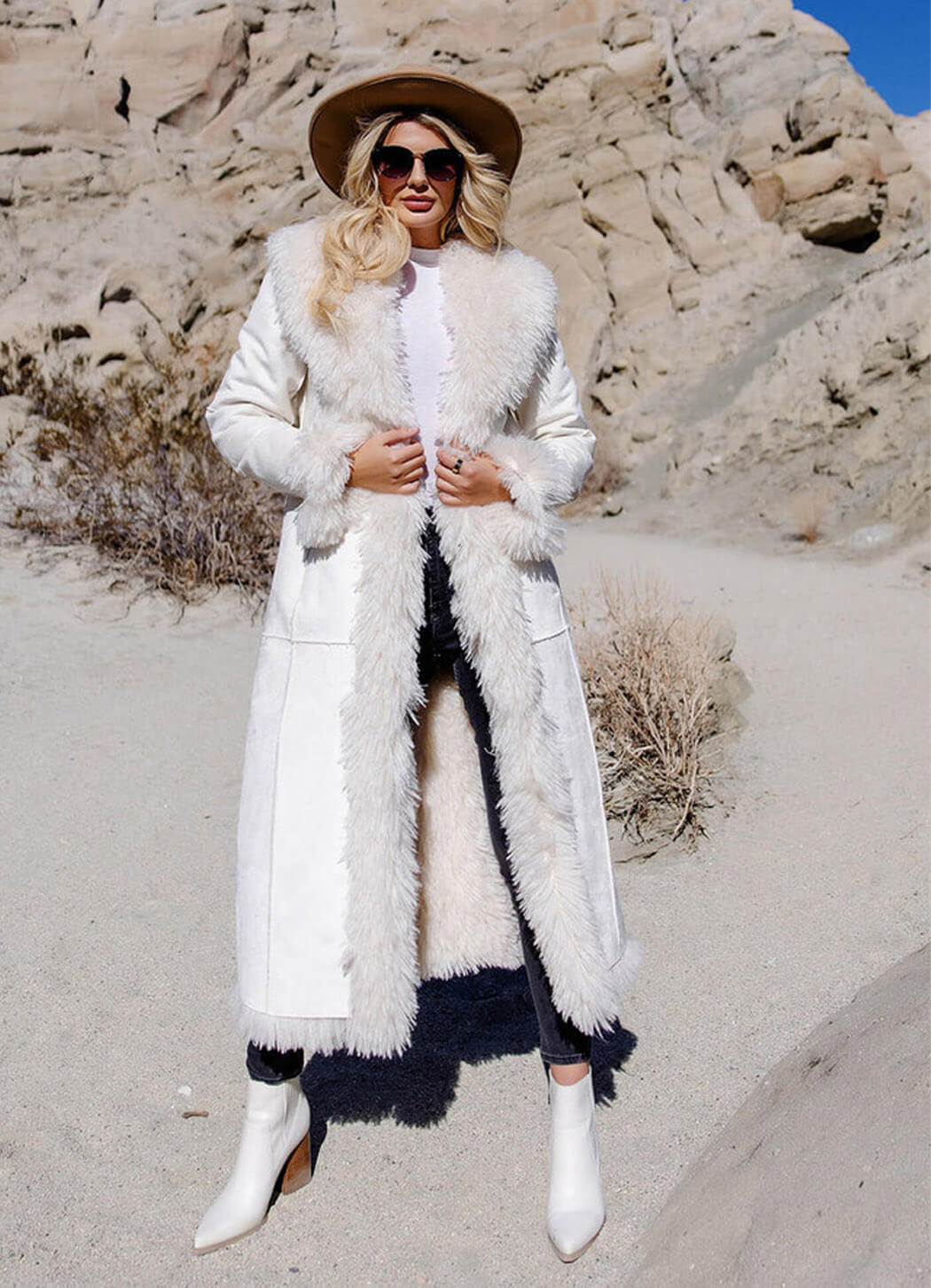 Fabulous Furs Faux Suede & Shearling Big Sky Coat