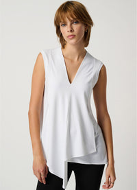 Joseph Ribkoff Sleeveless V-Neck Tunic Vanilla White