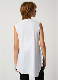 Joseph Ribkoff Sleeveless V-Neck Tunic Vanilla White