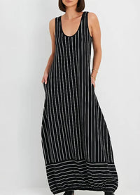 Planet Striped Waterfall Dress