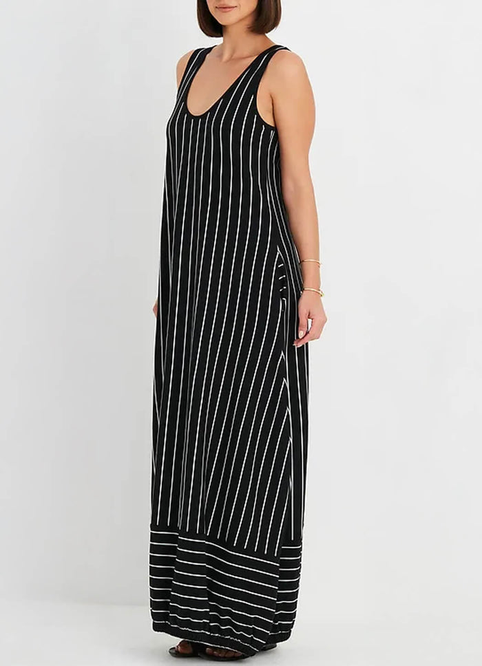 Planet Striped Waterfall Dress