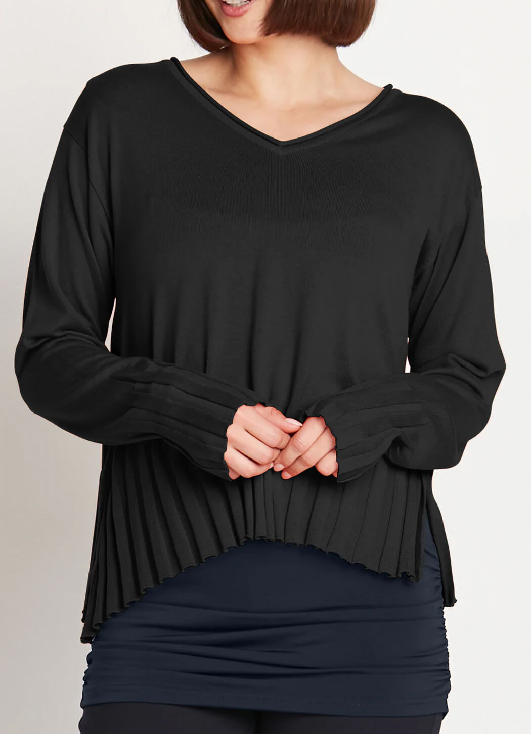 Planet Cropped V Neck Sweater