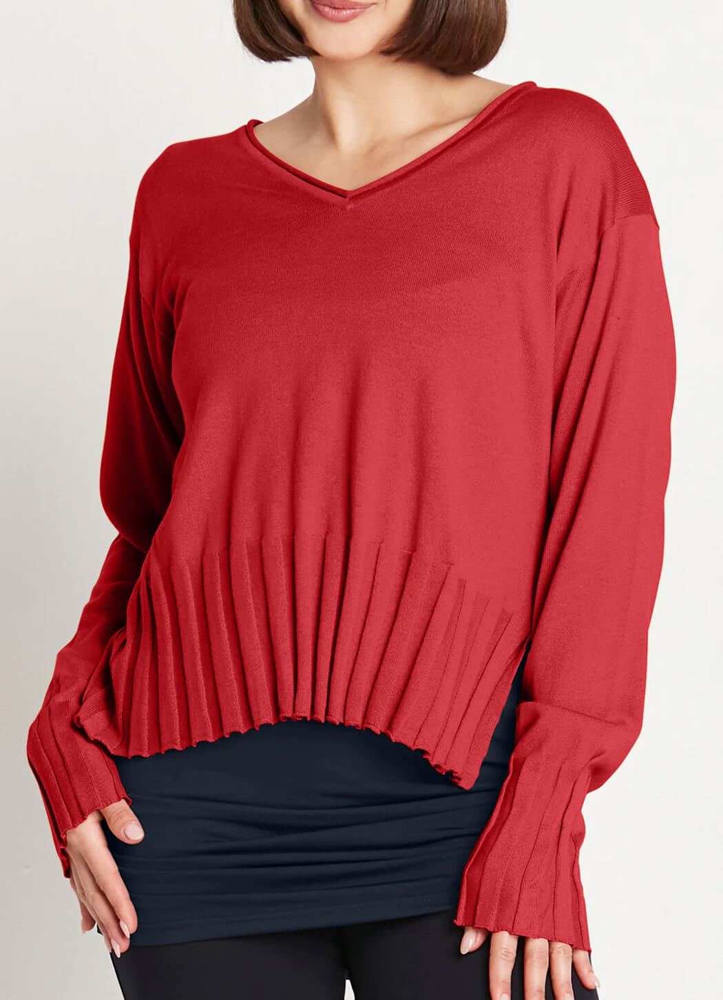 Planet Cropped V Neck Sweater