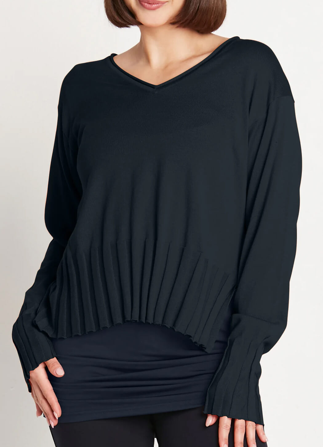 Planet Cropped V Neck Sweater