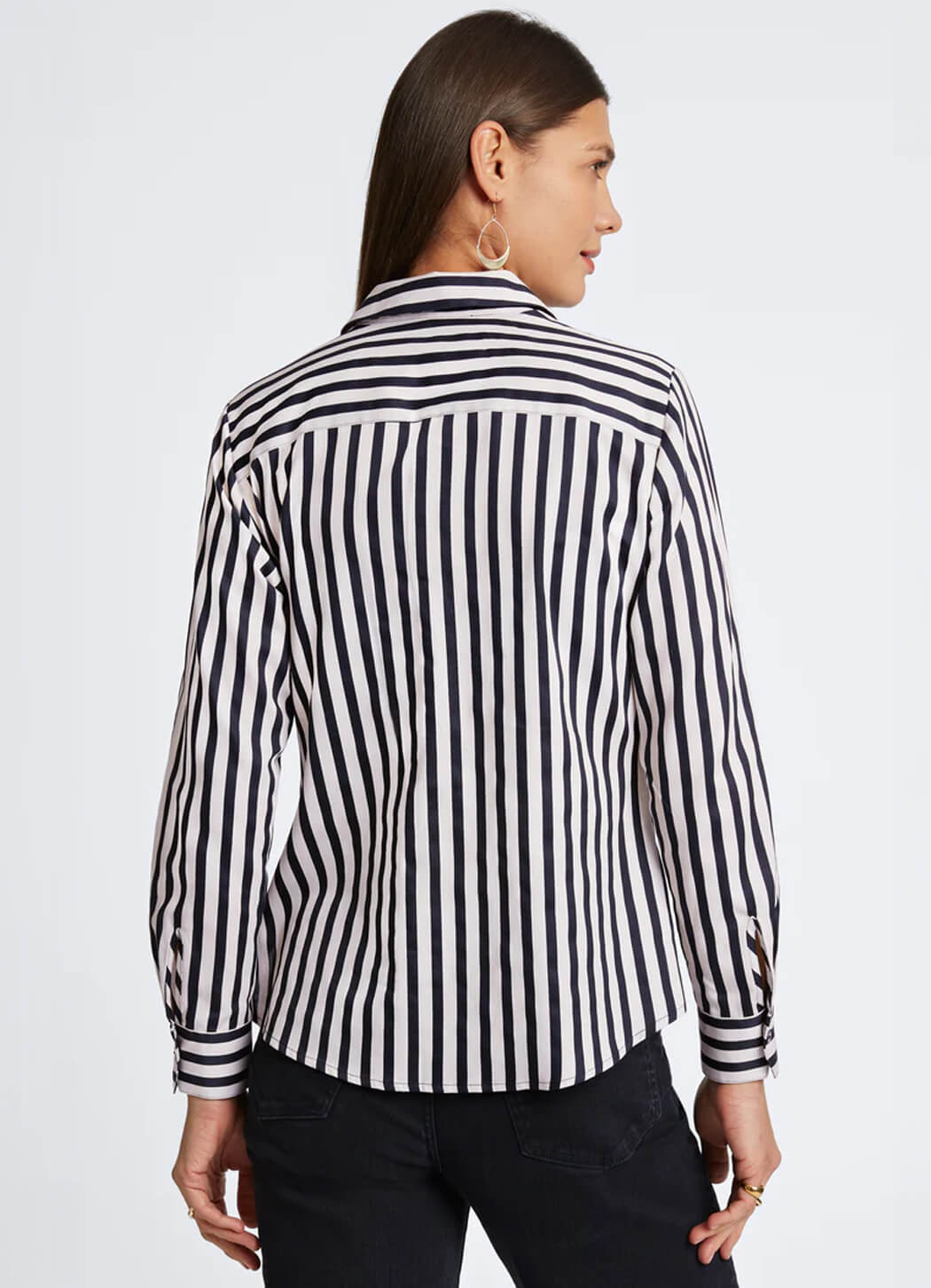 Foxcroft Mary Long Sleeve Gingham Stripe Shirt