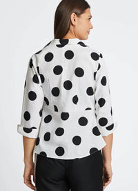 Foxcroft Salina 3/4 Sleeve Dot Shirt