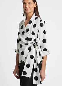 Foxcroft Salina 3/4 Sleeve Dot Shirt