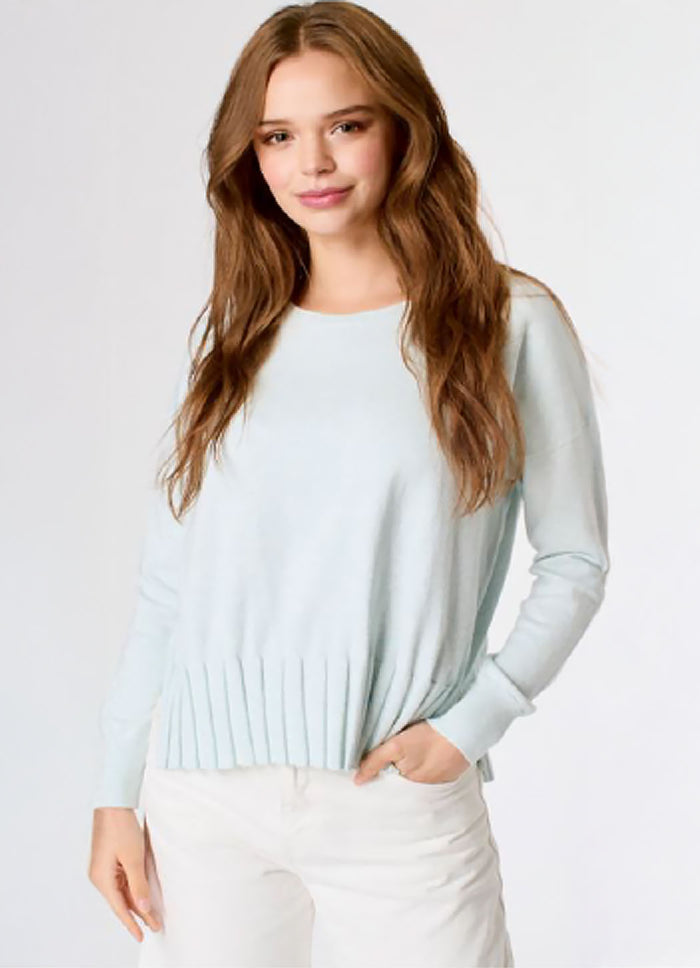 J. Society Ribbed Bottom Crew Sweater