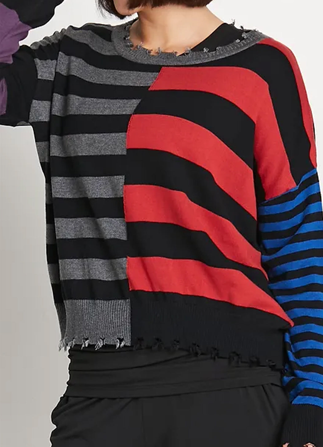 Planet Mixed Stripes Crewneck Sweater