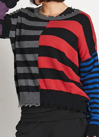 Planet Mixed Stripes Crewneck Sweater