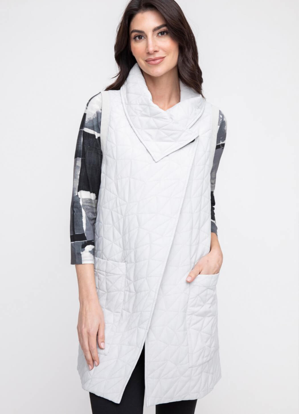 LIV Quilt Angled Pocket Vest