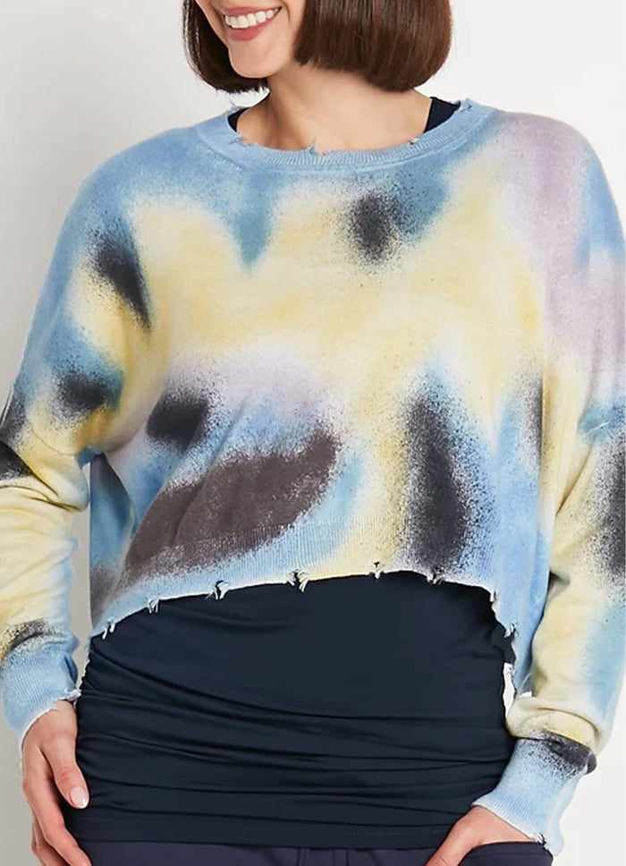 Planet Mini Spray Can Tattered Crewneck Sweater