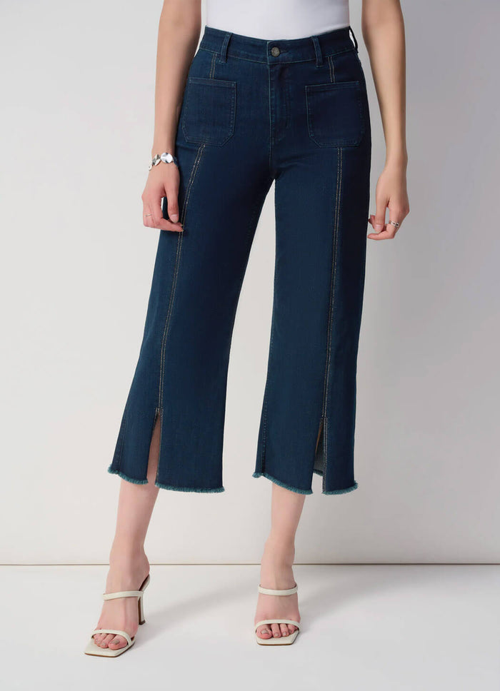 Joseph Ribkoff Split Hem Cropped Jean