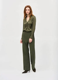 Joseph Ribkoff Wide-Leg Pull-On Pants Iguana