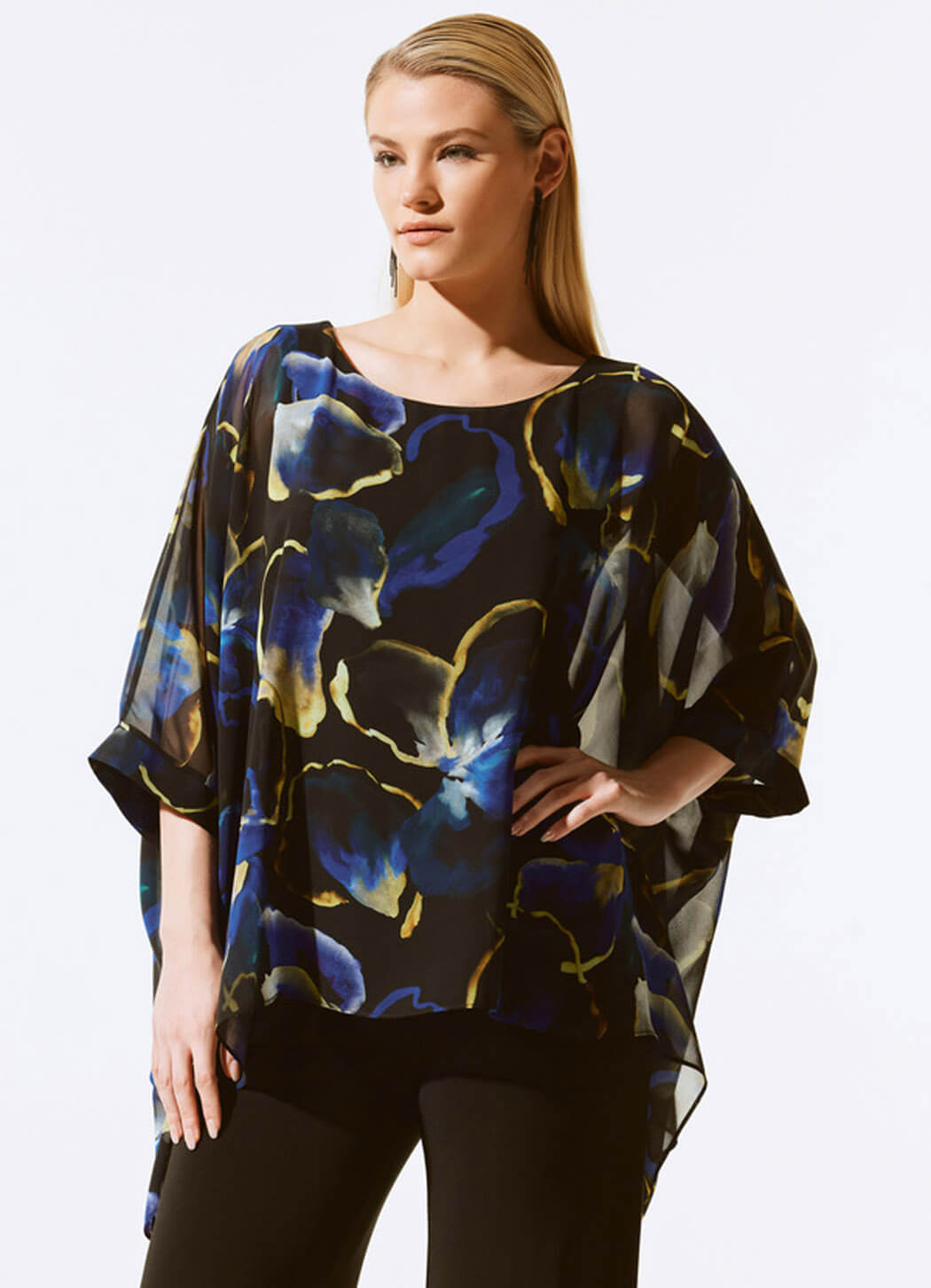 Joseph Ribkoff Floral Print Poncho Top