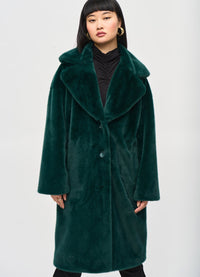 Joseph Ribkoff Faux Fur Notched Collar Coat