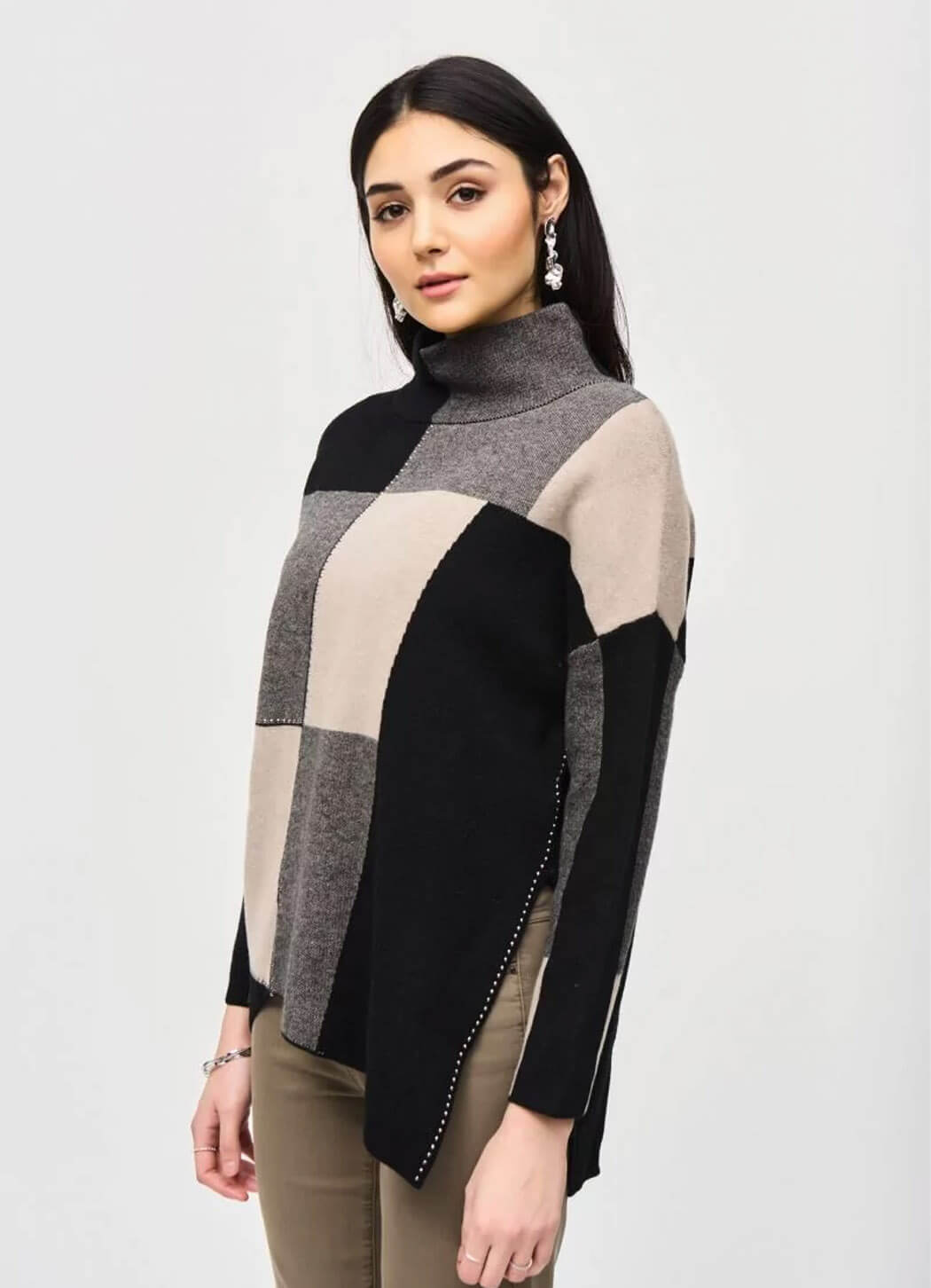 Joseph Ribkoff Block Jacquard Knit Pullover