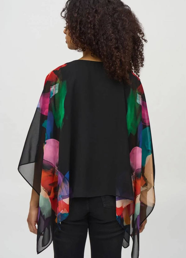 Joseph Ribkoff Chiffon Abstract Poncho Top