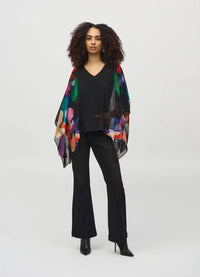 Joseph Ribkoff Chiffon Abstract Poncho Top