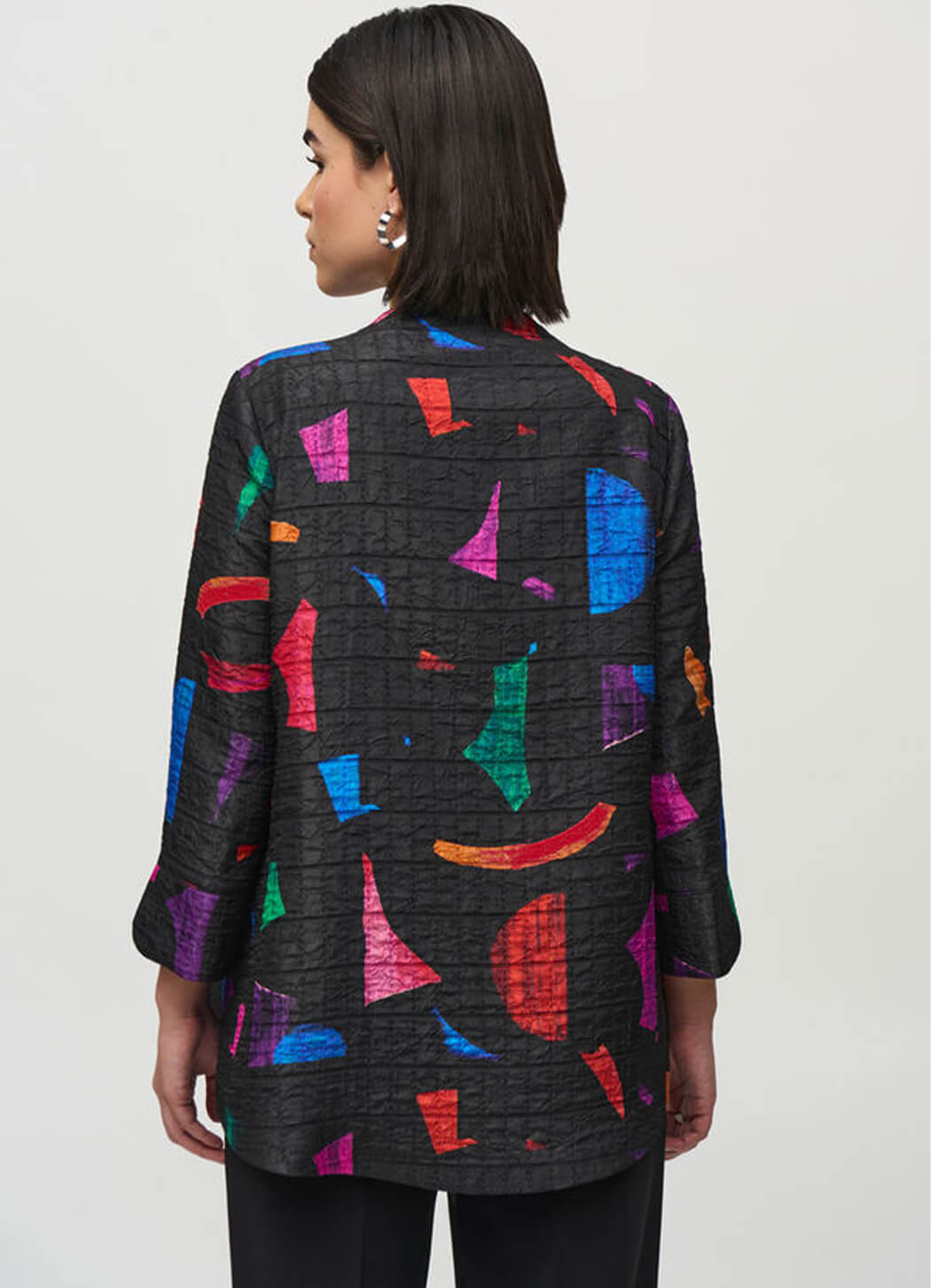 Joseph Ribkoff Abstract Print Jacquard Trapeze Jacket