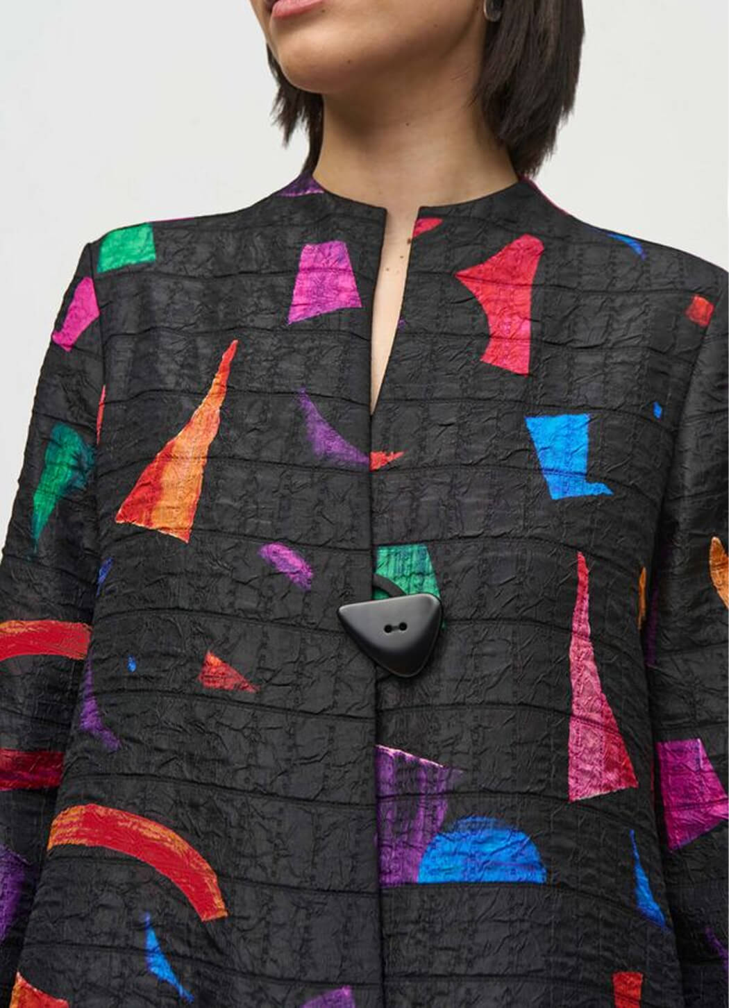 Joseph Ribkoff Abstract Print Jacquard Trapeze Jacket