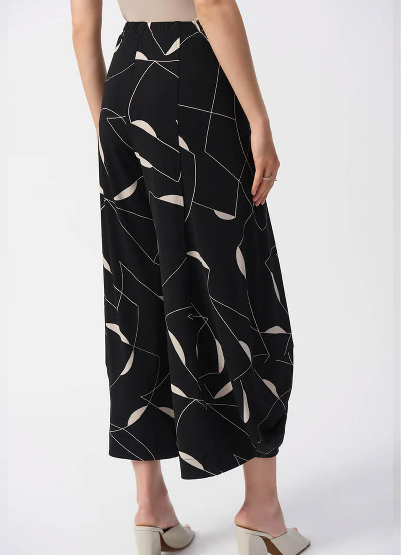 Joseph Ribkoff Silky Knit Geometric Print Culotte Pant