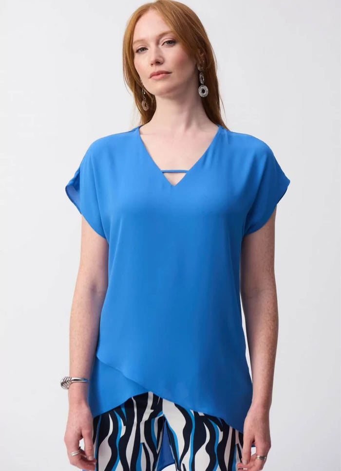 Joseph Ribkoff V-Neck Hi-Low Top