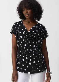 Joseph Ribkoff Dot Print Short Sleeve Top