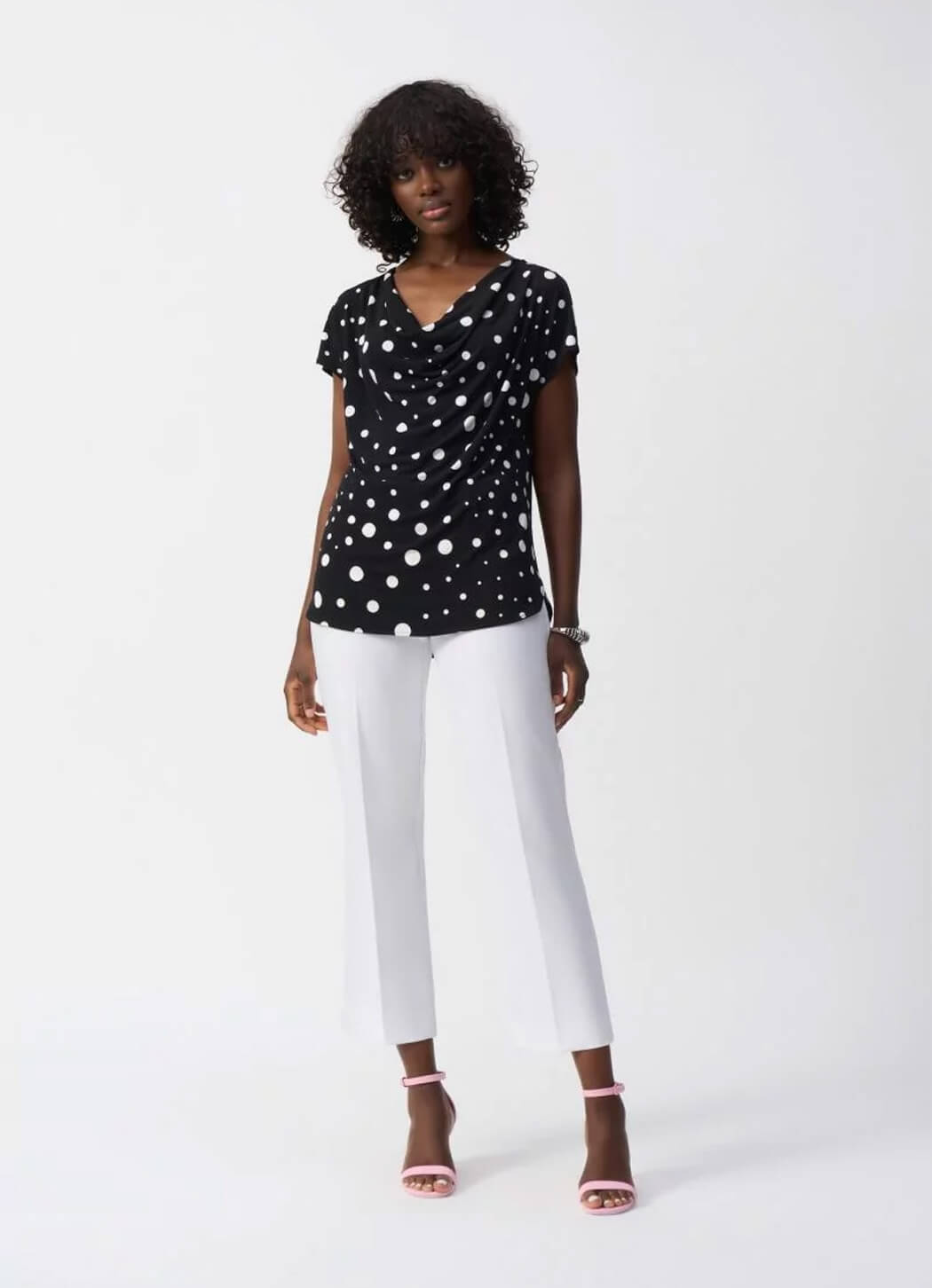 Joseph Ribkoff Dot Print Short Sleeve Top