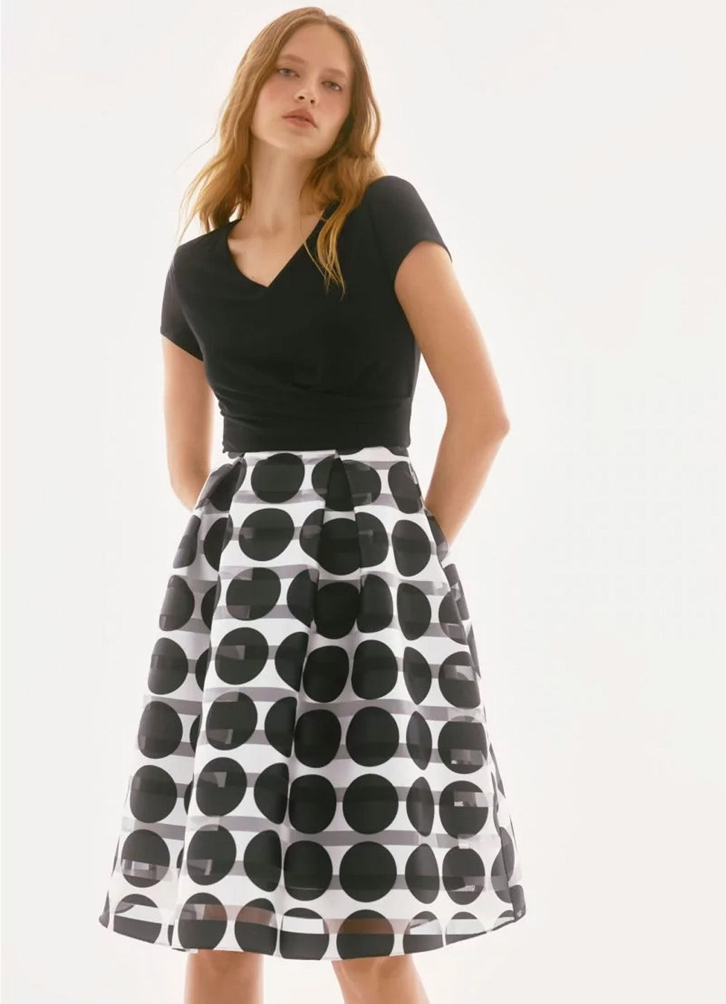 Joseph Ribkoff Novelty Dot Full Skirt Dress