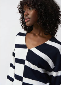 Joseph Ribkoff Striped V-Neck Sweater