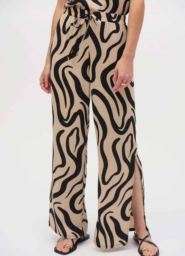 Joseph Ribkoff Abstract Print Wide-Leg Pant