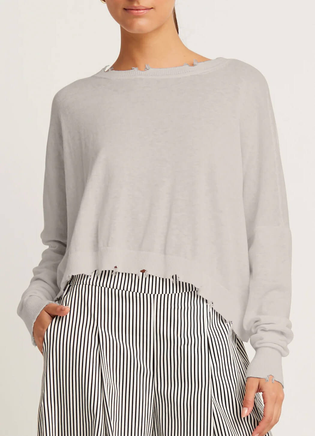 Planet Linen Shadow Cropped Sweater