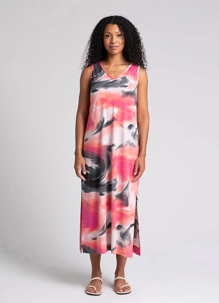 Sympli Print Reversible Slit Tank Dress