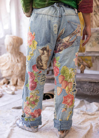 Magnolia Pearl Floral Applique Miner Denims