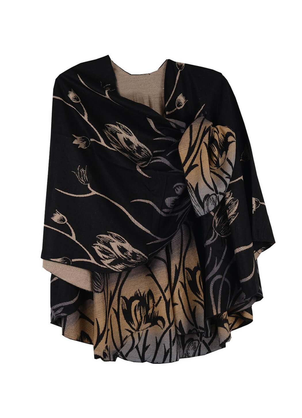 Rapti Fashion Reversible Cashmere Buckle Shawl