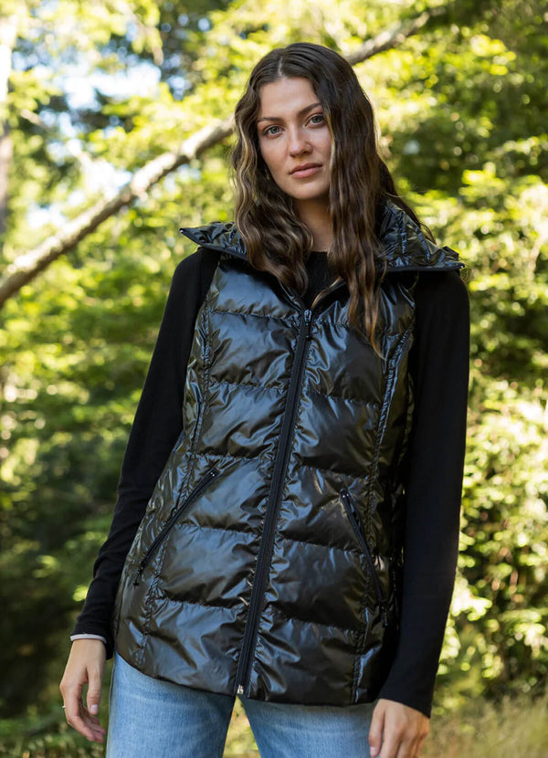 Anorak Cosmic Metallic Hooded Down Vest