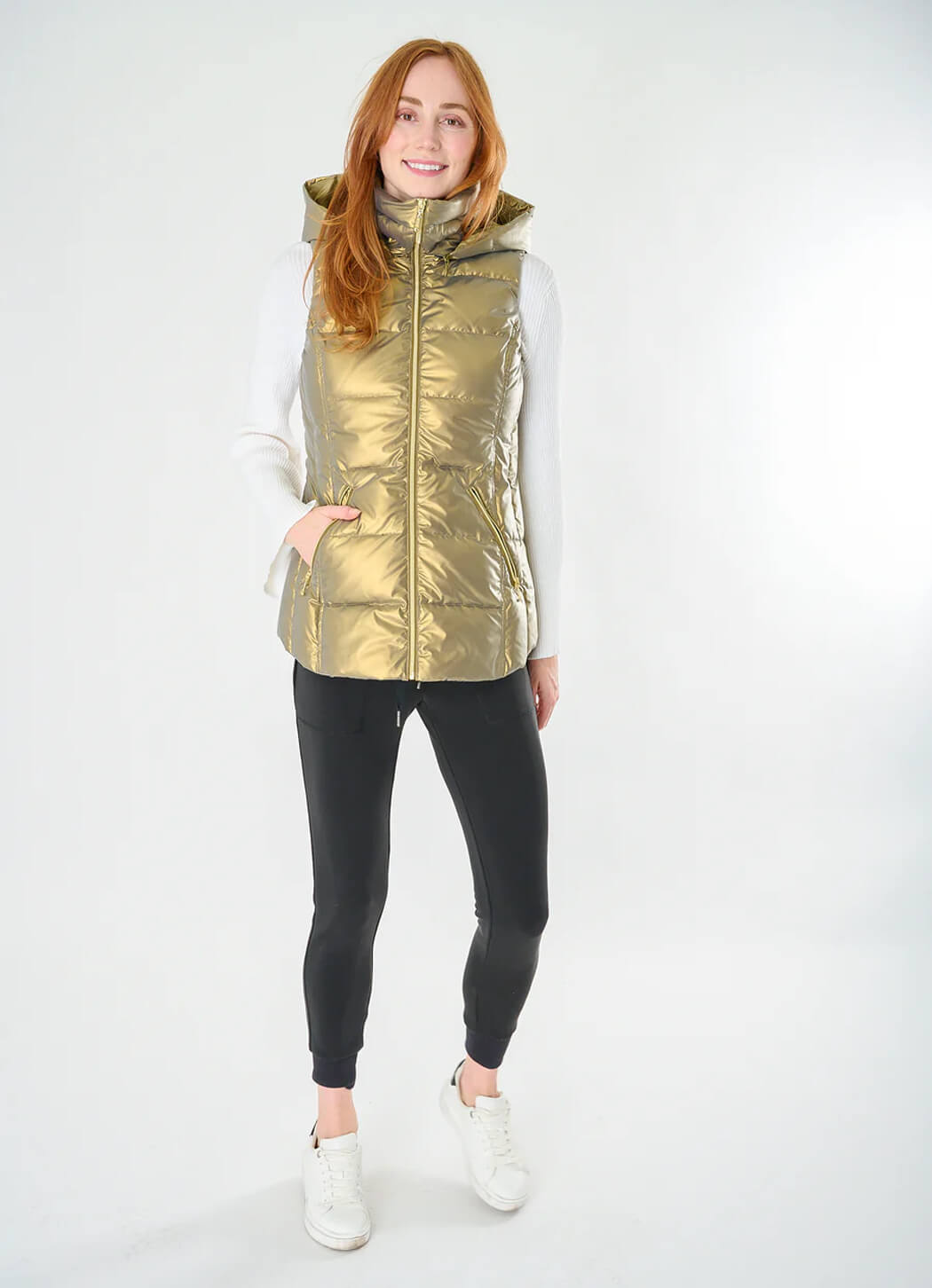 Anorak Cosmic Metallic Hooded Down Vest