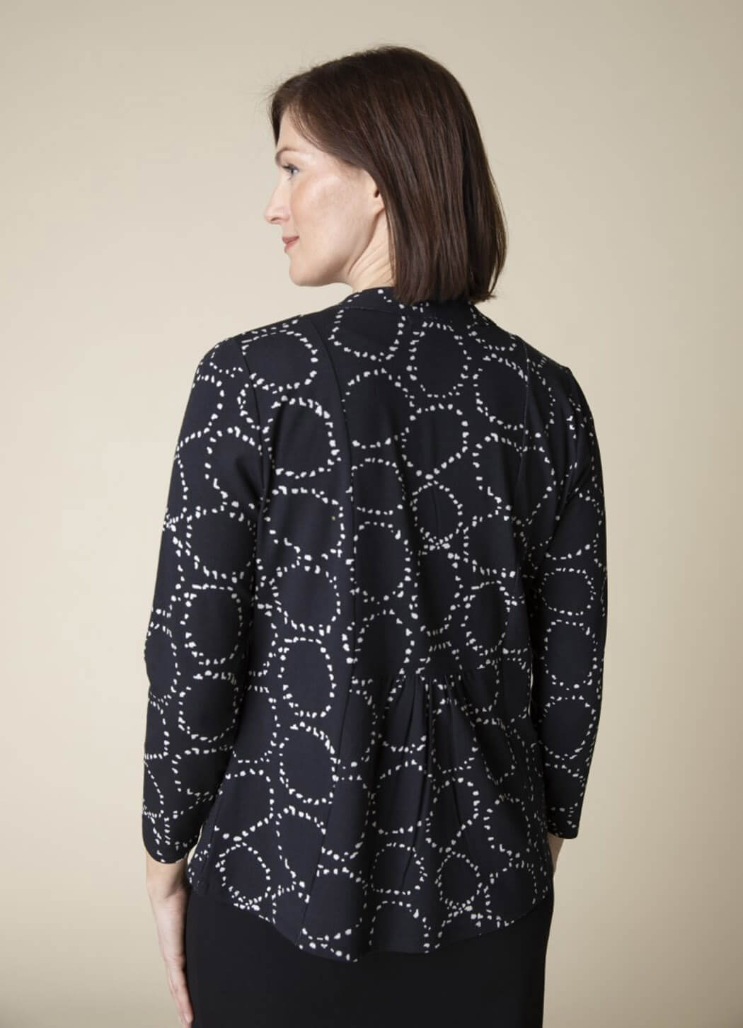 Habitat Circle Print Shirred Back-Open Front Jacket