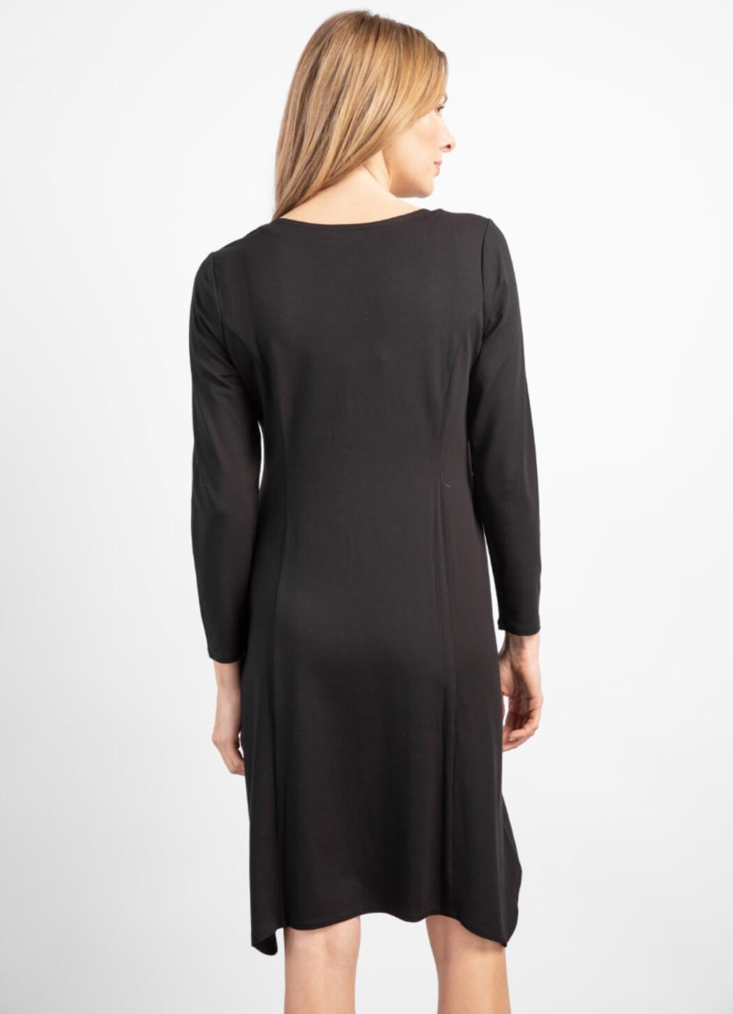 Black Dipped Hem Dress