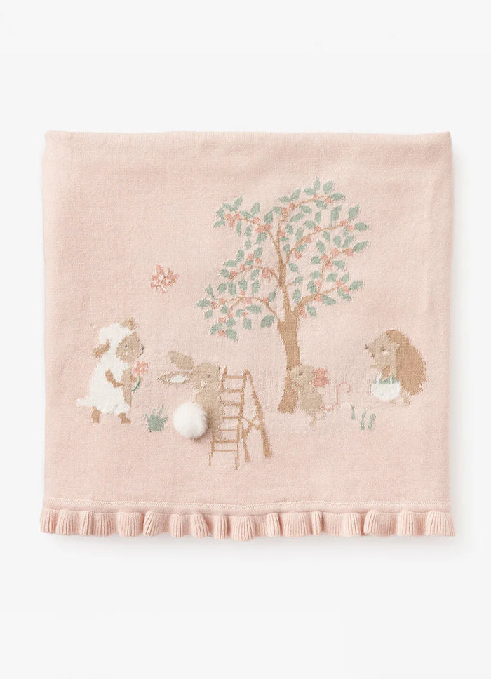 Elegant Baby Garden Picnic Knit Blanket