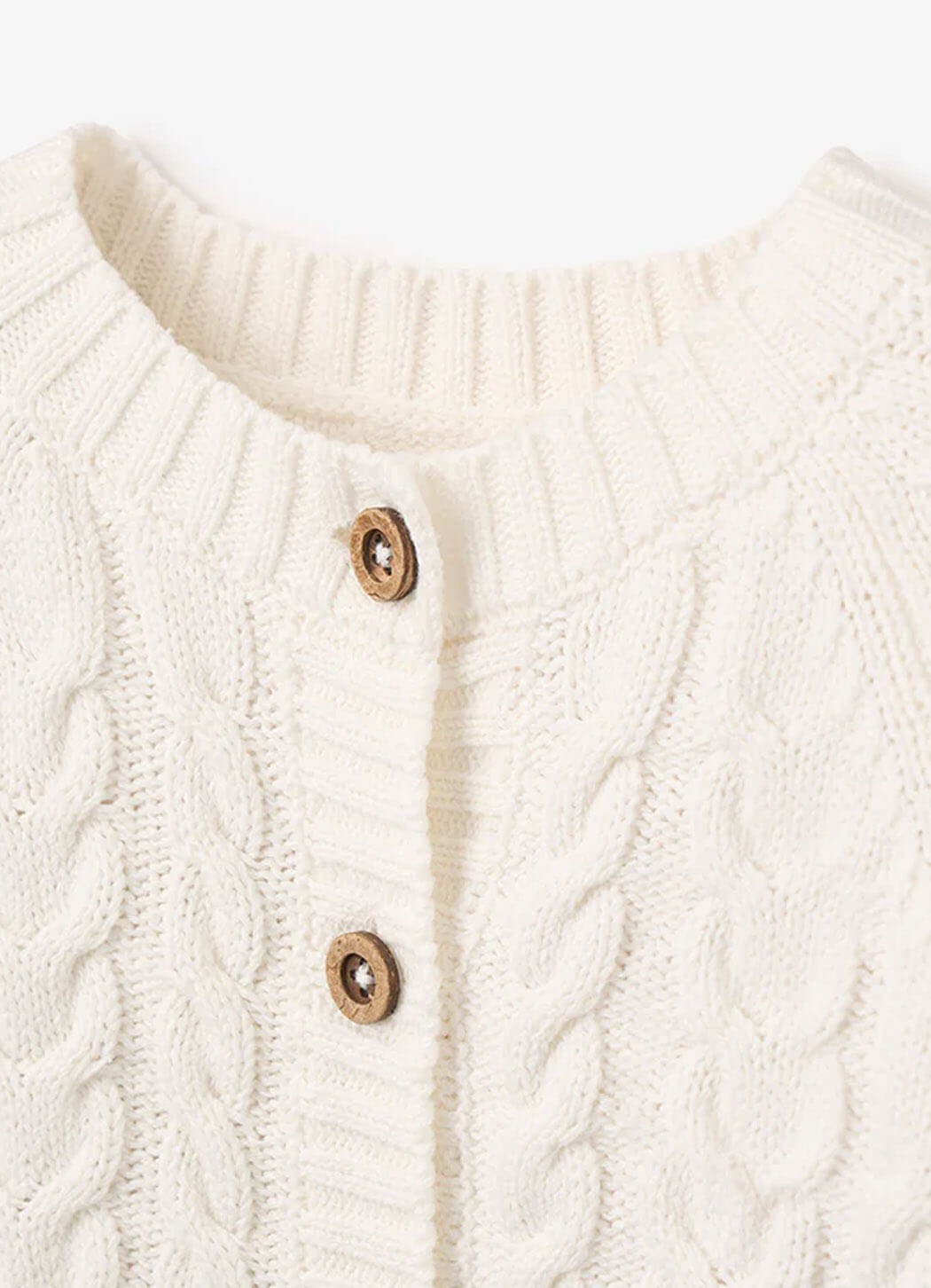 Elegant Baby 6-9M Whisper White Horseshoe Cable Cardigan