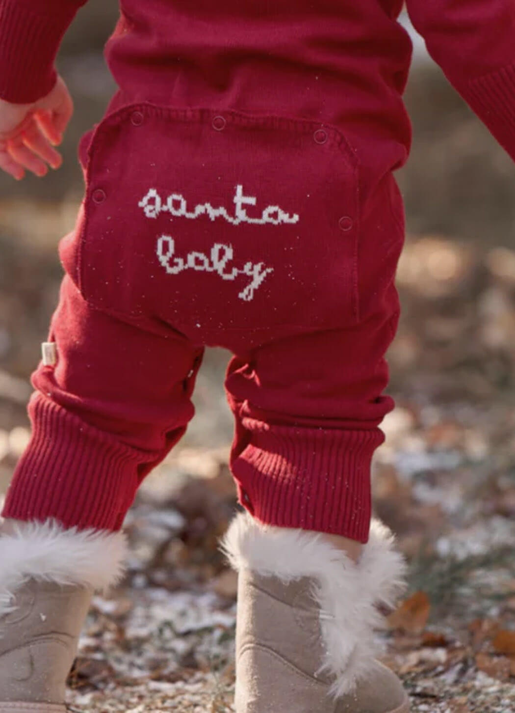 Elegant Baby Santa Baby Union Suit & Hat Set