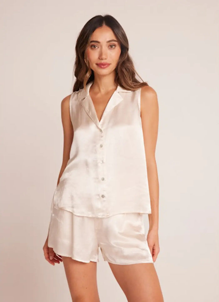 Bella Dahl Sleeveless Notch Collar Button Down