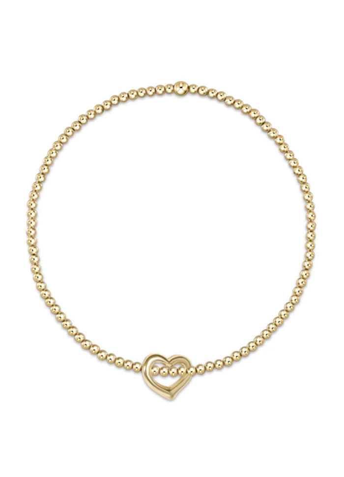 Enewton Classic Gold 2mm Bead Bracelet - Love Small Gold Charm