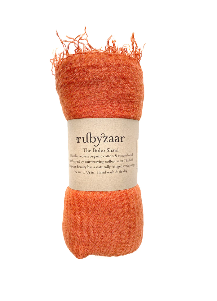 RubyZaar Boho Scarf-Burnt Orange